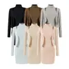 Elegante Vestido Tanque Sin Mangas de Cuello Alto de Doble Capa para Mujer, Nuevo Sexy Ajustado Bodycon Mini Vestido Otoño 2026