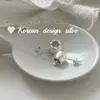 Joyería Fina de Plata Coreana Otoño e Invierno Nicho Plata de Ley S925 Pendientes Dulces Elegantes de Flor de Lirio del Valle Cepillados para Mujeres Estilo Ins