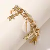 Amazon Moda Europea y Americana Transfronteriza Estilo Vacaciones en la Playa Pulsera de Cuerda Simple con Conchas Nuevo Producto de Verano Accesorios Pulsera