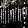 Decoraciones Navideñas para Velas Suministros Transparentes 12 Piezas Colgantes de Hielo Triturado Acrílico Conos de Hielo Transparentes Decoraciones Colgantes de Hielo