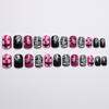 Parches de Uñas Portátiles con Cara de Fantasma Brillante de Halloween, Murciélago, Telaraña, Dulces, Geniales, Lindos para Damas, 24 Piezas