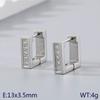 Brincos Quadrados de Diamante de Aço Titânio High-End Estilo Normcore Versátil Estilo Casal Unissex Brincos de Aço Inoxidável