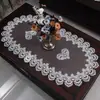 Mantel de Encaje Estilo Europeo, Mantel Ovalado de Tela, Malla Transparente de Encaje, Mantel de Mesa de Comedor para el Hogar de Alta Gama