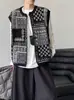 Juzhi Invierno Nuevo Chaleco de Punto Jacquard Retro Coreano Suelto Jersey Chaleco de Capa Alta Moda 7763