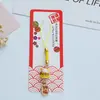 Afortunadamente Colgante Llavero Gato de la Suerte Cerámica Nafu Llavero de Bolso Dibujo Animado Estilo Japonés Idioma de Bendición Pequeño Regalo