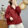 Nova Camisa com Capuz de Manga Longa Solta de Gaze de Algodão Dupla Camada Estilo Japonês Mori Girl para Mulheres Top Versátil MHT Primavera e Outono de 2026
