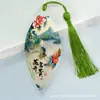 Marcadores de Página Estilo Chinês Flor de Peônia e Nervuras de Folha, Papelaria Educacional, Presentes Culturais para Amigos, Fornecimento Direto do Fabricante, com Marcadores de Página com Borla