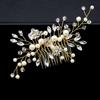 Peineta de pelo de perla hecha a mano con diamantes de ojo de caballo, de oro y plata, transfronteriza europea y americana, para novia, boda, dama de honor, cabeza de niño.