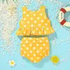 Novo Maiô Infantil Feminino Transfronteiriço 2027, Conjunto de Banho Duas Peças Sem Mangas para Bebês e Meninas Pequenas