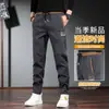 Pantalones casuales nuevos para primavera y otoño 2024, overol para hombre, bordado chino de calidad, cintura elástica, pantalones largos para hombre