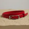 Cinto Feminino Versátil de Couro com Cintura Ajustável, Feito de Couro Bovino, Adequado para o Dia a Dia, Cor Vermelha, para Uso Diário, Exclusivo Cinto Feminino