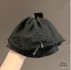 Pinza para el pelo de mezclilla gris hecha a mano en Corea para coleta alta con lazo, pinza de tiburón elegante y moderna para la parte posterior de la cabeza
