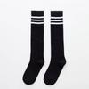 Calcetines altos de estilo japonés para mujer, calcetines largos hasta la rodilla, otoño e invierno, calcetines de algodón de tres barras, calcetines de pantorrilla, calcetines de tres barras, calcetines hasta la mitad de la pantorrilla
