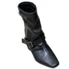 Botines cortos de ante caqui vintage para mujer, botines estilo francés, diseño de nicho de otoño, botines de tacón ancho estilo western, botas de montar