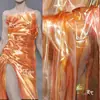 Tecido para Vestido Criativo Liso de Organza Laser Violeta com Rede Iridescente para Casamento Tecido Transparente de Designer