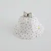 Chapéu de Pescador Floral com Bolinhas e Laço de Renda Estilo Novo Primavera e Verão Super Fofo Chapéu de Pescador Chapéu Balde Fino Fofo