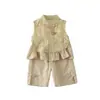 Conjunto para Meninas 2026 Novo Estiloso de Verão Estilo Chinês Calça de Perna Larga Conjunto de Duas Peças Novo Hanfu Infantil Estilo Chinês