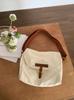 Bolso de lona de gran capacidad estilo ins, versátil, retro, sencillo, informal, para ir al trabajo, bolso de mensajero para estudiantes universitarios.
