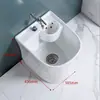 Fregadero de balcón para mopa con reposapiés, lavabo para fregar mopa, lavabo para mopa de suelo con desagüe lateral, con cesta de drenaje, drenaje automático, cerámica, otros