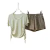 Traje deportivo para mujer, verano, nuevo, para bádminton, seda de hielo, running, fitness, de manga corta, secado rápido, fino, para correr por la mañana, traje de yoga