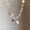 Collar de Perlas de Concha de Estrella de Mar de Colores Cadena para Clavícula Estilo Resort Costero para Mujer Accesorios de Collar Dulces y Frescos de Verano