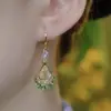 Brincos de Argola de Tela Dourada com Pingente de Cristal Cor de Café para Mulheres, Luxo Leve, Alta Qualidade, Brincos Modernos e Elegantes, Brincos de Temperamento