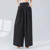 Pantalones de Práctica de Danza Clásica para Mujer, Estilo Nuevo, Pantalones Anchos de Satén con Pliegues Sueltos, Moda de Danza China Casual Fluidos