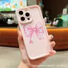 Funda Rosa con Lazo para iPhone Xsmax Apple 11/12/13/14/15/16Promax Anticaída Xr
