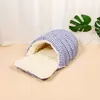 Nueva Cama para Gato Semicerrada, Cálida en Invierno, Forrada de Felpa, Adecuada para Todas las Estaciones, Saco de Dormir para Gato Extraíble y Lavable, Cama para Gato Gruesa y Forrada de Felpa