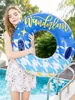 Flotador Inflable para Adultos Modelo Nuevo Transfronterizo, Diseño de Cielo Estrellado Azul Engrosado, Flotador Inflable de Doble Cámara de Aire con Asas, Flotador para Axilas