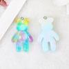 Accesorios de Resina Impresión Colorida Glomy Bear Oso Violento DIY Colgante Material para Aretes con Ojo de Carnero