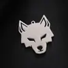 Moda Retrô Punk Novo Cortado Aço Titânio Dominador Cabeça de Lobo Pingente de Cabeça de Lobo Europeu e Americano Halloween Acessórios de Aço Inoxidável