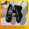 Novos Sapatos Mary Jane Baixos Primavera e Verão 2025, Sapatos de Couro com Laço Estilo Francês Vento Suave da Noite, Sapatos de Salto Médio Bloco para Mulheres