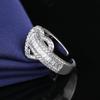 Venta transfronteriza en vivo, anillo de dedo ligero de lujo, viento frío, Europa y América, anillo de diamantes llenos de amor, anillo de moda que combina con todo, apertura