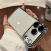 Brillo de Cielo Estrellado Electrochapado Adecuado para Funda de Teléfono Móvil Iphone17 Transparente con Película Protectora para Lente Integrada Apple 16 Cubierta Protectora Anticaídas