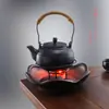 Juego de Té Yuerui para Preparar Té Alrededor de la Estufa, Adecuado para Uso en Casa y al Aire Libre, Incluye un Calentador de Velas, Temperatura Constante, Asa, Olla para Cocción Lenta que Preserva la Salud, Una Olla y Dos Tazas
