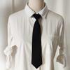 Corbata pequeña negra para niña sin nudos, corta, JK, camisa de color sólido con accesorios, combinable con todo