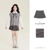 Conjunto Amybaby para Meninas Outono 2026 Nova Camisa Estilo College com Listras de Diamante e Top Colete Vintage