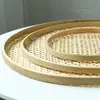 Criba redonda de bambú con agujeros para secado doméstico de productos secos, estante de bambú para restaurante de hot pot para colocar platos, criba redonda hueca de bambú sin agujeros