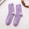 Calcetines de Algodón para Mujer Fengzi Otoño e Invierno Calcetines Gruesos para Mujer Color Sólido Calcetines de Longitud Media Estilo Coreano para Mujer Algodón de Xinjiang Negro Blanco Tubo Largo