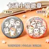 Insignia de gato linda de dibujos animados hojalata decoración de mochila de estudiante broche redondo pin de solapa para ropa