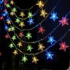 Luzes de Estrela LED Transfronteiriças, Luzes de Atmosfera, Cordões de Luzes Estilo Camping, Bolinhas Redondas Pequenas, Cordões de Luzes Solares, Luzes Decorativas, Exterior