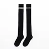 Calcetines largos hasta la rodilla para mujer de otoño e invierno, estilo japonés, calcetines jk, algodón, punto doble, calcetines altos de color sólido, calcetines de punto para estudiante