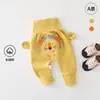 Pantalones de Bebé para Primavera y Otoño Recién Nacido de Cintura Alta Bordados de Dibujos Animados Pantalones de PP Grandes Suave Forro Polar Clase A Pantalones de Parte Inferior Grande
