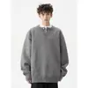 Suéter para Hombre de Otoño Invierno con Cuello Henley Americano Suéter para Hombre Estilo Perezoso Casual Retro Americano Tejido Suéter Liso para Hombre Cruzado