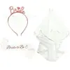 Set de velo para despedida de soltera de la futura novia con banda para el hombro con relieve dorado, velo, diadema y cinta ceremonial