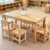 Mesa y silla de madera maciza para jardín de infantes, juego de mesa, juguete para bebé, escritorio de aprendizaje de educación temprana, escritorio para manualidades y escritura