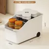 Cesta de Almacenamiento de Plástico Rectangular de Gran Capacidad para Cocina, Organizador para el Hogar, Caja de Almacenamiento de Color Sólido con Ruedas
