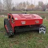 Cortacésped inalámbrico controlado por control remoto para cortar maleza en pendientes de terraplén, máquina desbrozadora autopropulsada de orugas operada por control remoto