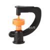 Microaspersores giratorios de rueda pequeña tipo G de 7,5 mm, con forma de G de 360 grados, para invernaderos, riego de hortalizas, con forma de lluvia fina.
